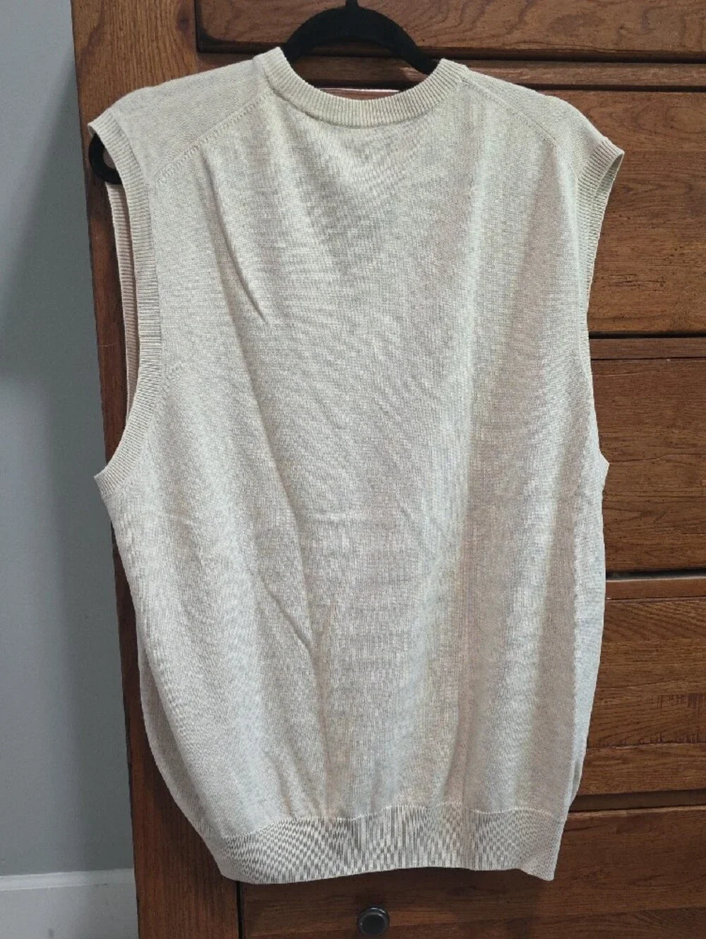 Peter Millar Men's V-Neck Sweater Vest in Light Cream